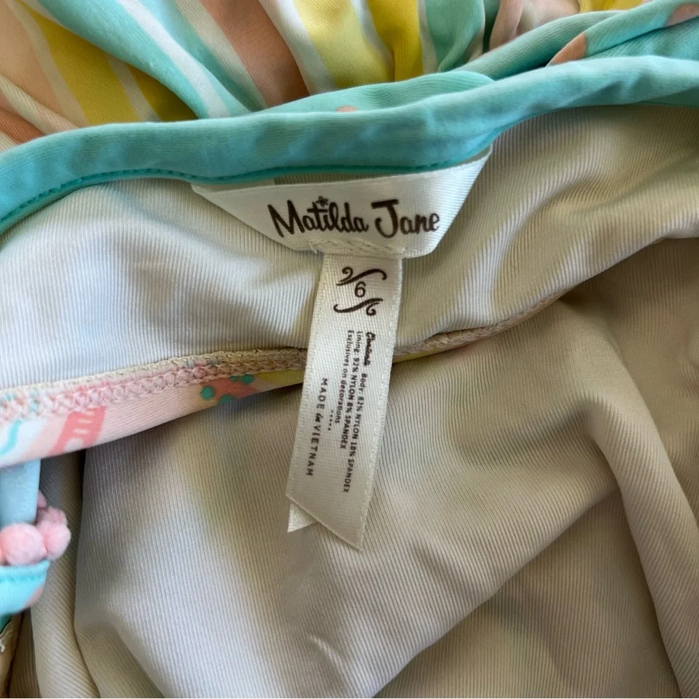 Matilda Jane Dream Chasers Rainbow Groove Swimsuit Girls Size 6 Swim Pool Beach